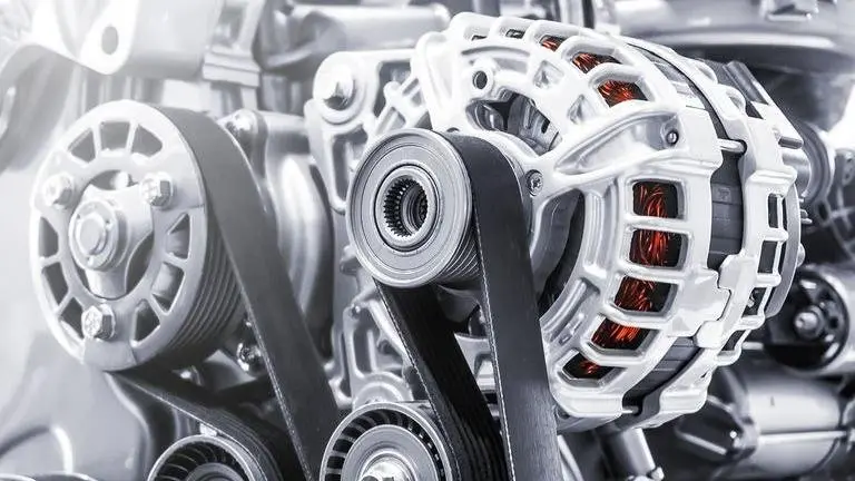 Truck engine belt and alternator components